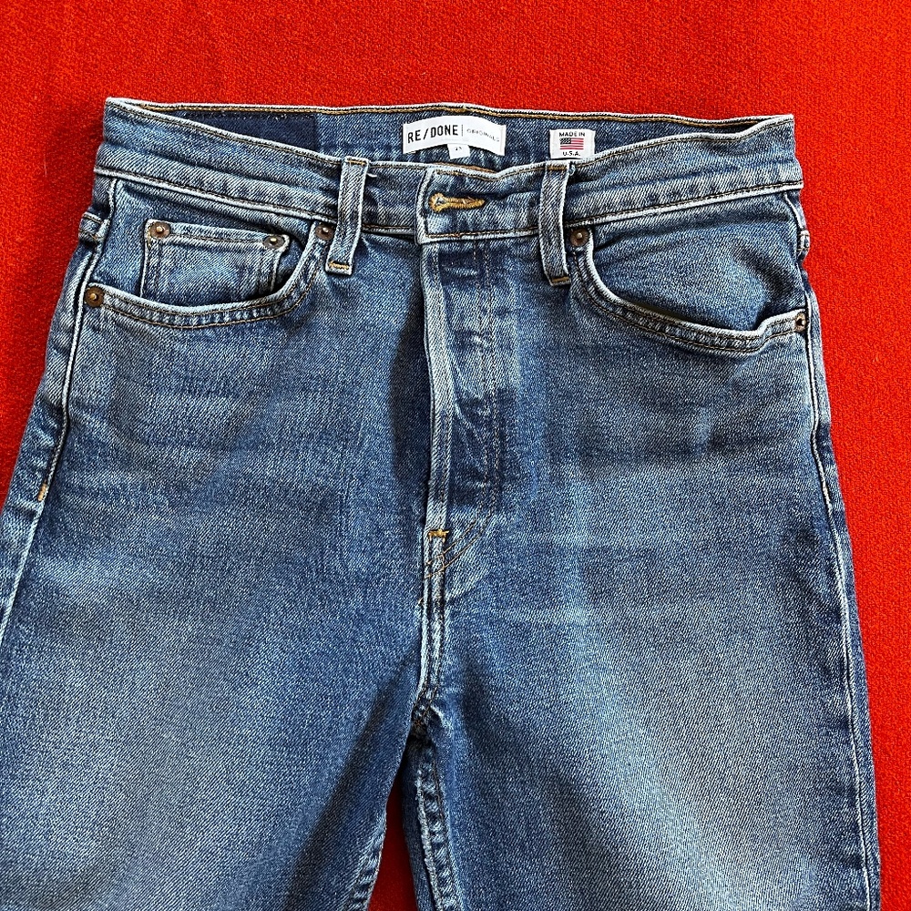 RE/DONE originals high rise ankle crop stretch